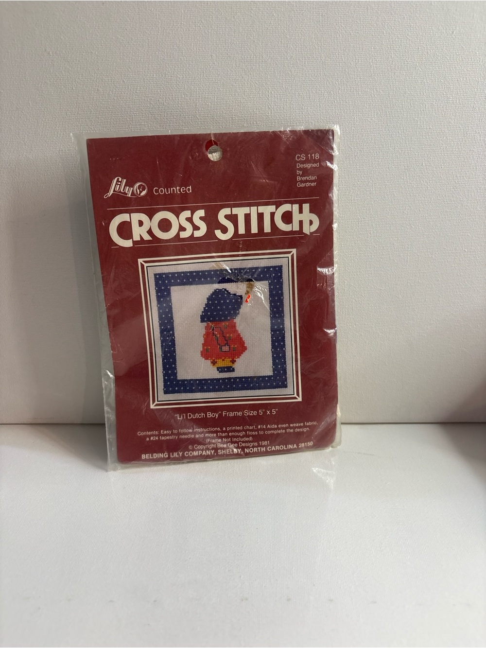 Vintage 1981 Lily Counted Cross Stitch “Lil Dutch Boy” Wall Decor